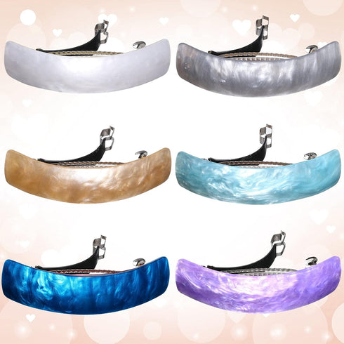 WILLBOND 6 Pcs Hair Barrettes for Women, Large French Clips Pin Retro Clasp, 6 Colors Multicolor Accessories