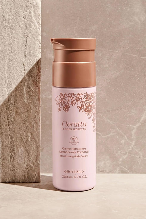 O BOTICARIO Floratta Secret Flowers Moisturizing Body Lotion, 48 Hour Cream Moisturizer, Floral & Fruity Scented Lotion, 6.7 Ounce