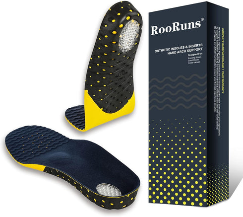 Plantar Fasciitis Insoles for Men and Women, 265mm Hard Arch Support Shoe Inserts for Flat Foot Pain Relief