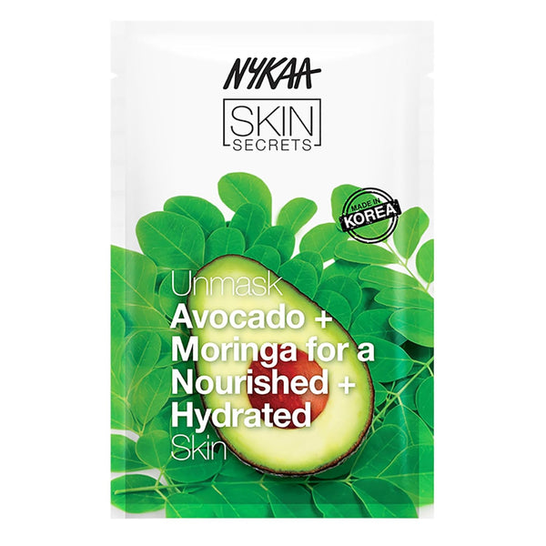 Nykaa Naturals Skin Secrets Bubble Sheet Mask, Avocado and Moringa, 0.67 oz
