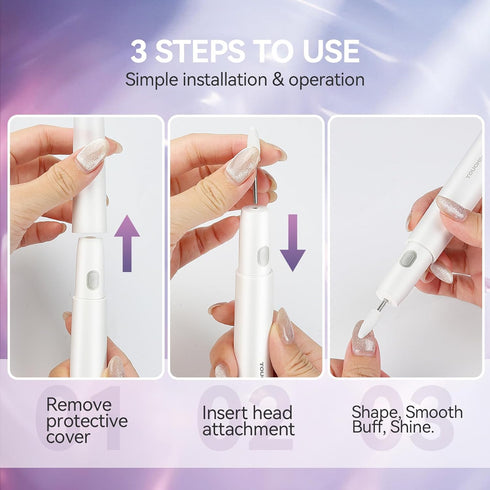 TOUCHBeauty Electric Nail Drill, Professional Nail Files for Acrylic Gel Nails, Portable Manicure Kit