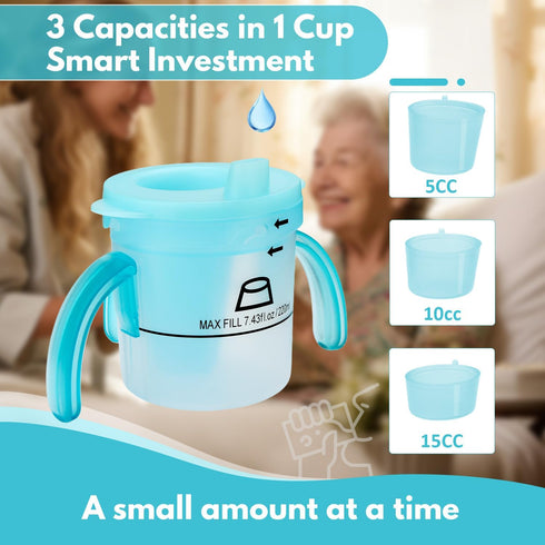 Healvaluefit 5cc 10cc 15cc Dysphagia Cup for Adult, Spill Proof Choke Proof Cup for Swallowing Problems, Gift Gadgets