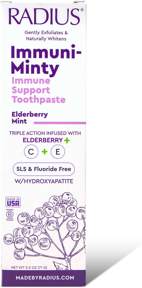 RADIUS ImmuniMinty Immune Support Toothpaste, 2.5 Oz Elderberry Mint, Pack of 3