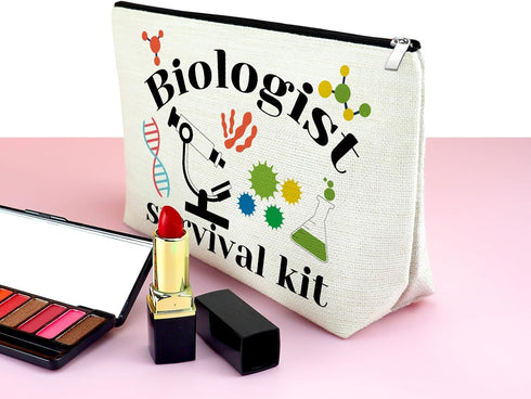 Biologist Gifts Makeup Bag, Biology Lover Gifts, Cosmetic Bag for Biology Students, Teachers, and Lab Technicians
