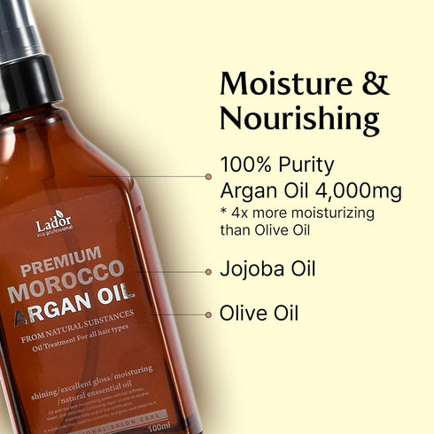 LA'DOR Nourishing Morocco Argan Hair Oil - Hydrating Anti-frizz Leave-in Serum with Jojoba Oil for Thinning Hair