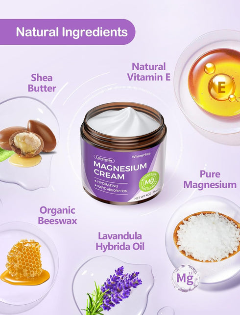 STILIP Natural Topical Magnesium Cream Magnesium Lotion for Nighttime Skin Care, Lightweight Moisturizing Body Cream