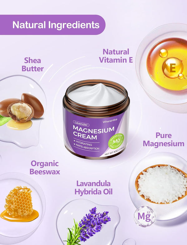 STILIP Natural Topical Magnesium Cream Magnesium Lotion for Nighttime Skin Care, Lightweight Moisturizing Body Cream