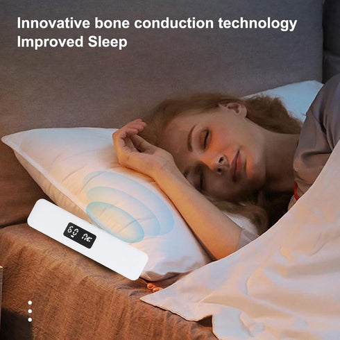 lyrlody 20H BT Sleep Sound Machine, Bone Conduction Pillow Speaker Wireless Sleep Aid for Adults with Digital Display