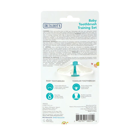 Dr. Talbot's 2-Piece Infant Toothbrush Training Set, Easy Grip Handle for 6+ Months