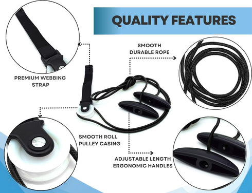 LiftAid Shoulder Pulley for Physical Therapy with Exercise Guide - Improves Shoulder Strength & Range of Motion