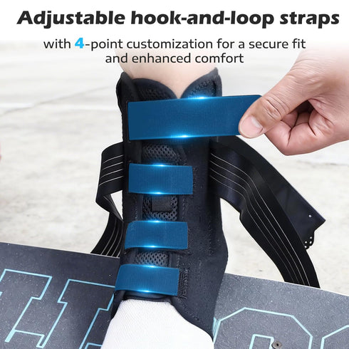 HiheXien 2 Ankle Brace for Sprained Ankle, Ankle Brace for Women Men Adjustable & Air Fabric Cool With Removable Side