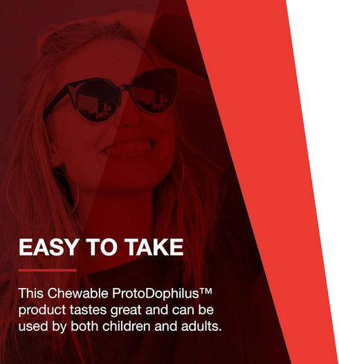 Protocol Chewable Protodophilus, 10 Billion CFU Probiotic for Adults & Kids, Vegan & Halal, 60 Chewables