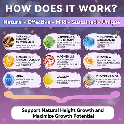 Gummies D3 K2, Gummies Immunity 60 Gummies Height Growth for Kids & Teens - Calcium, Vitamin + Zinc, Magnesium