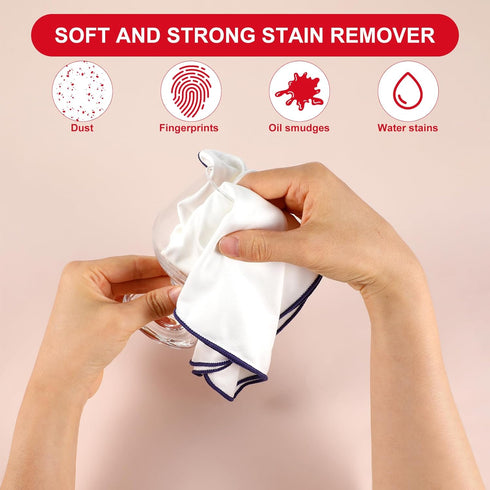 Ubamdom 5 20 14 Inch (5 Pcs Wine Glass Polishing Cloths Large Microfiber Cleaning Cloths x Lintless Towels for Drying