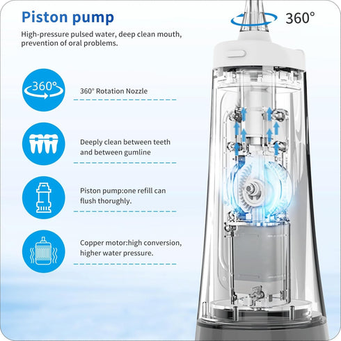 Sadat Cordless Flosser, Oral Irrigator, Portable Water Flosser for Teeth Cleaning and Flossing, Plaque Remover