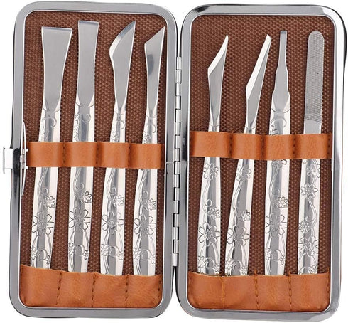 Ingrown Toenail Tool, 8pcs Stainless Steel Foot File, Dead Skin Remover, Pedicure Tool Set for Ingrown Foot Care