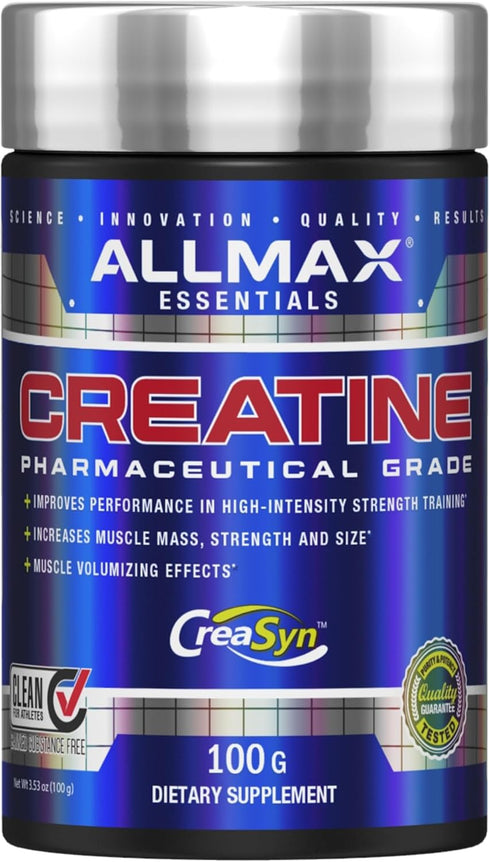 ALLMAX Essentials CREATINE Powder, 100 g - Improves Performance & Training Intensity, Vegan & Gluten Free, 20 Servings