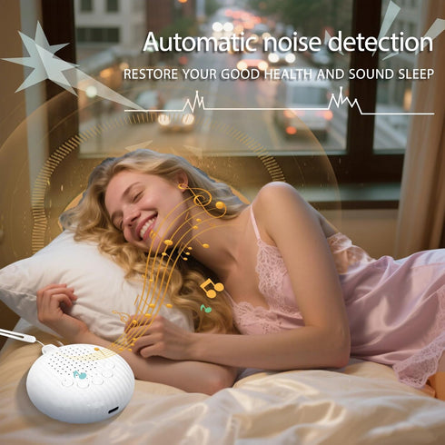 Rukico 10 Sleep Machine with Automatic Noise Monitoring White Noise Sound Machine for Adults & Kids,Bedside Digital