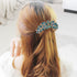 Women Rhinestone Inlaid Flower Hair Comb, Hairpin Barrette Accessory, Perfect Mother's Day Gift (Blue)