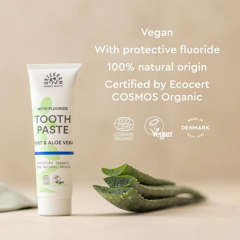 Urtekram 75ml Organic Mint & Fluoride Toothpaste