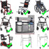 Wheelchair Side Bag with Cup Holder, Waterproof Armrest Storage Pouch for Most Wheelchairs, Walkers, Rollators (Gray)