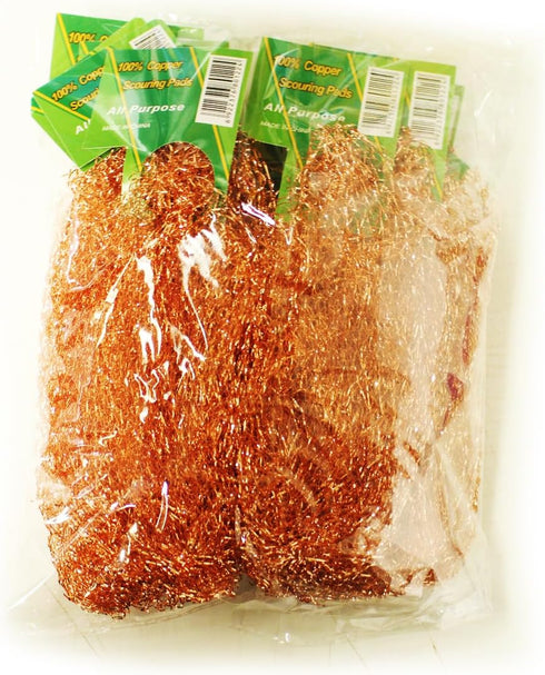 Copper Scouring Pad, Scrubbing Scour Pads, 10 Pcs/Pack, Pure Copper, 13g / Pc