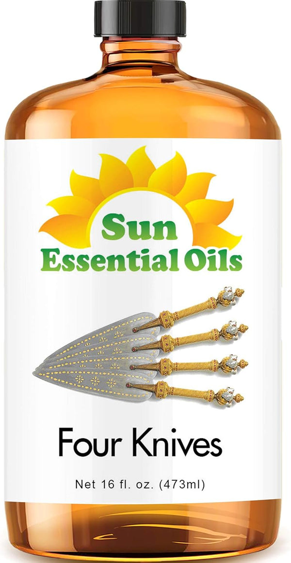 Sun Essential Oils - Four Knives Essential Oil 16oz for Aromatherapy, Diffuser, Candles, Soaps, Lotions, or Shampoos,