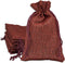 12-Pack Natural Burlap Gift Bags w. Drawstring (Maroon Red, Medium) for Party Favors, Presents or DIY Craft