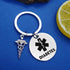 Dabihu Diabetes Keychain, Unisex-Adults Stainless Steel, Modern Style, Silver Medical Alert Tag