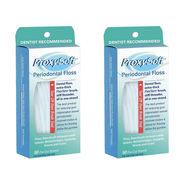 ProxySoft Periodontal Floss, 2 Packs - Dental Floss Threader, Braces Floss for Daily Care of Gum Health