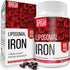 Liposomal Fe Iron Supplement for Women, 65 mg with Folic Acid & Vitamin B12 for Energy Support, 60 Softgels