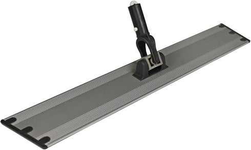 Flat Mop Plate Frame for Microfiber Pads, 18 Inches, Gray, Lightweight Aluminum with 360° Swivel
