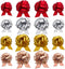 UNIQOOO Assorted Gift Wrap Pull Bow Set of 24, Medium 4'' Large