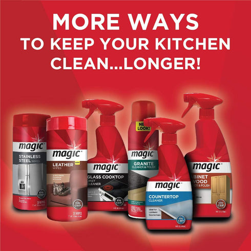 Magic Stainless Steel Cleaner Aerosol, 17 Ounce (2 Pack), Removes Fingerprints, Water Marks, Grease from Appliances