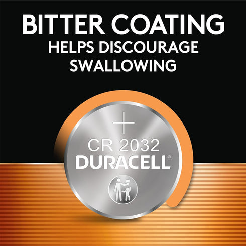 Duracell 2032 Lithium Battery, 9 Count Pack with Child Safety Features, Compatible with Apple AirTag, Key Fob