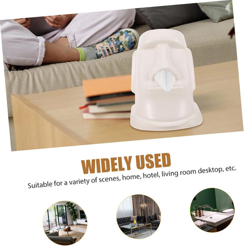TOPPERFUN Creative Moai Stone Tissue Holder Stylish Tissue Box for Home Office and Car Decor Compact Design
