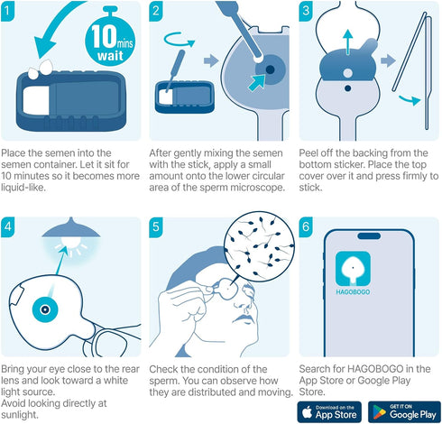Hagobogo Swimmers Sperm Microscope | Instant Observation | Watch Your Sperm at-Home | Home Fertility | Single-Use Male