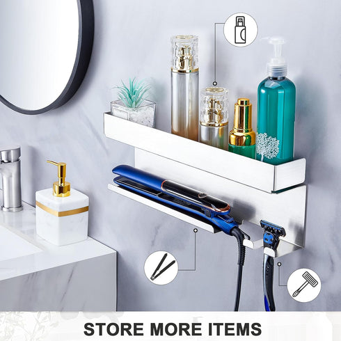 Hair Dryer Holder Wall Mount for Curling Iron Attachment Organizers and Storage, Adhesive Hair Dryer and Curling Iron