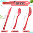 150 Pieces Disposable Cutlery Set Plastic Silverware Heavy Duty Utensil Sets 50 Forks 50 Knives 50 Spoons for Home Office School Party Picnics Restaurant Outdoor Events or Every Day Use (Red)