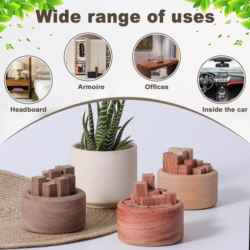 Wshxjzyay 3 Pieces Wood Diffuser for Essential Oils, Aromatherapy Diffuser Black Walnut Wood for Home Office Bedroom