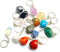 20 PCS Natural Healing Crystals Tumbled Stone Beads Keyring, Mixed Irregular Shaped Chakra Stones Keychains