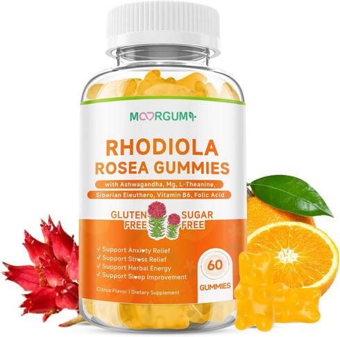 Rhodiola Rosea Gummies for Adults & Kids-Adaptogenic Herb-Daily Wellness, Emotions, Slumber Support,