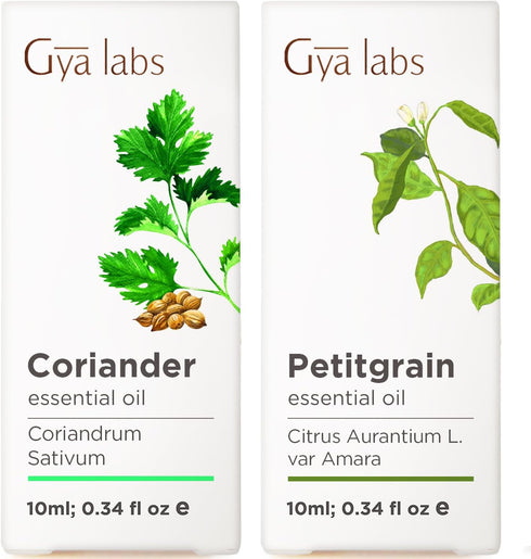 Coriander Essential Oil & Petitgrain Essential Oil Set - Aromatherapy Grade Essential
