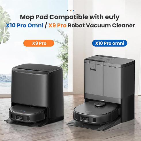 8 Pack Mop Pads Compatible with eufy X10 Pro Omni / X9 Pro Robot Vacuum Cleaner, Spin Cleaning Pads Replacement Set