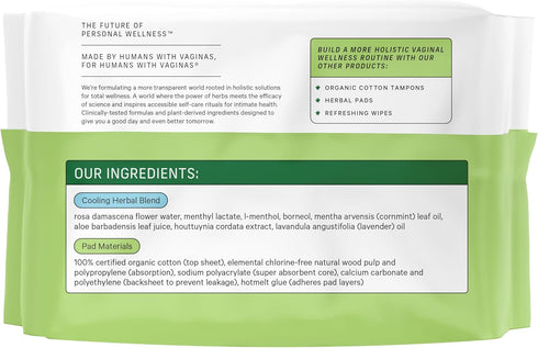 The Honey Pot Company Herbal Panty Liners for Women, Long Liners Infused with Essential Oils, Organic Cotton Cover - 30