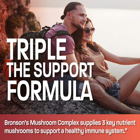 Triple Mushroom Complex - Maitake, Reishi, Shiitake - Full Spectrum Antioxidant & Immune Booster, 600 mg, 120 Count