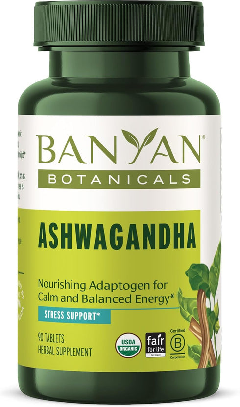 Banyan Botanicals 1000mg Ashwagandha Tablets, Organic Root, 90 Tablets, Non-GMO Vegan
