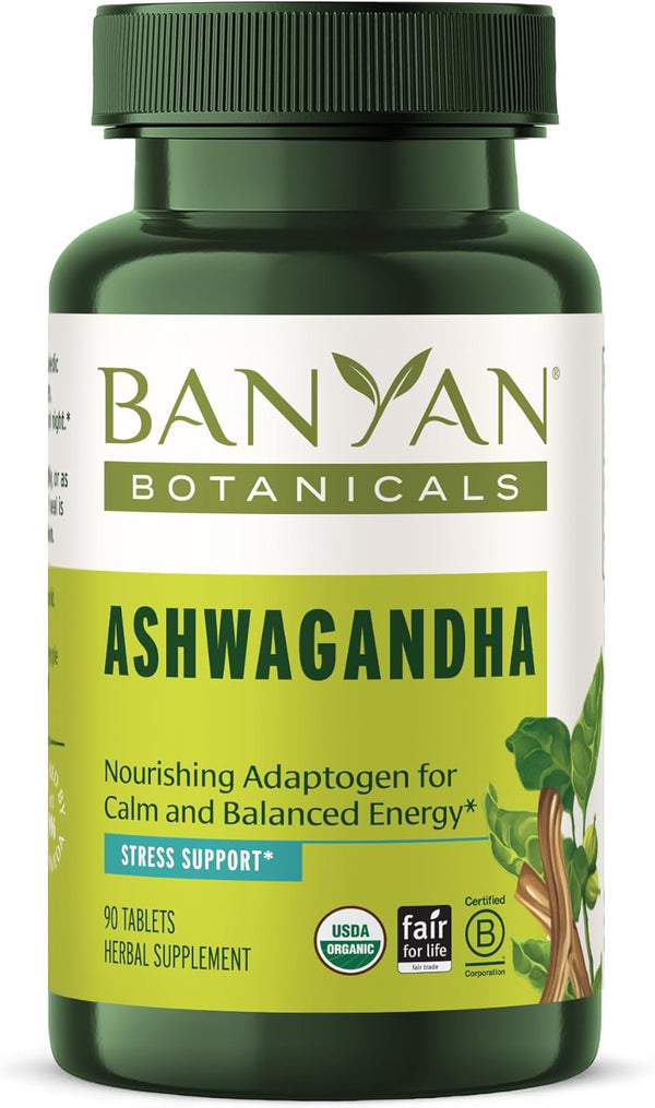 Banyan Botanicals 1000mg Ashwagandha Tablets, Organic Root, 90 Tablets, Non-GMO Vegan