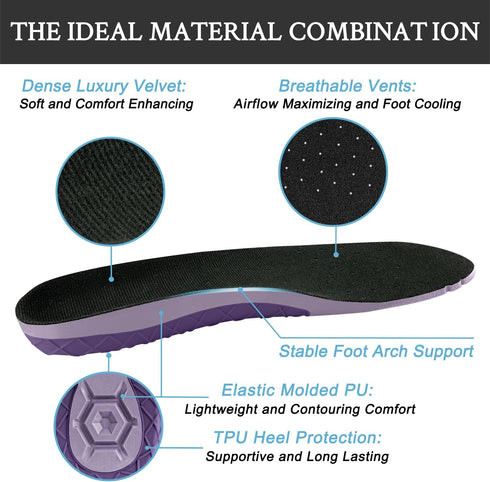 Endoto Replacement Insoles for Vans Skate Shoes - Footwear Inserts for Men & Women, Shock Absorption, Pain Relief