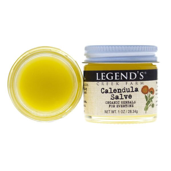 Legend's Creek Farm Herbal Salve - Healing Ointment with Calendula Flowers & Grapeseed Oil - Natural Balm for Dry Skin, Scrapes, & Stings - 1Oz Organic Healing Balm Handmade in USA (Calendula S.)
